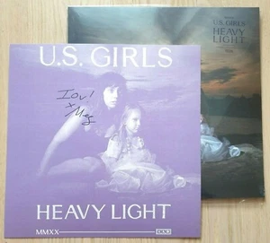 U.S. GIRLS - HEAVY LIGHT Colored Lavender White LP with SIGNED PRINT - Picture 1 of 3