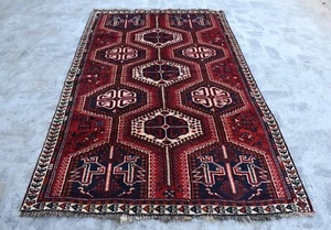 1930s Antique Caucasian Abadeh Area Rug 5x8 Hand Knotted Persian Tribal Carpet - Picture 1 of 11