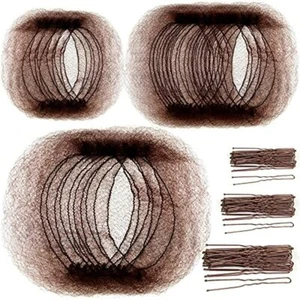 Hair Nets,Teenitor 40pcs Invisible Hair Nets for Ballet Recital,Ballerina Buns H - Picture 1 of 8