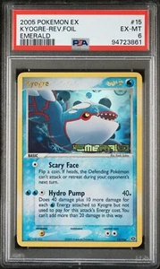 Pokemon 2005 PSA 6 Reverse Foil Kyogre - 15/106 Ex Smeraldo LP PULITO timbrato raro - Foto 1 di 2