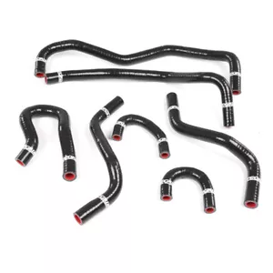 TEGIWA 7PC SILICONE COOLANT HOSES FOR HONDA INTEGRA TYPE R DC2 B18C B18C6 BLACK - Picture 1 of 1