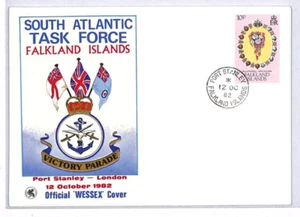 FALKLAND ISLANDS Cover 1982 *VICTORY PARADE* South Atlantic Task Force WAR YR272 - Picture 1 of 12