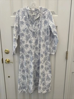 Camisola Laura Ashley M flanela algodão manga longa maxi floral tradicional macia - Imagem 1 de 4