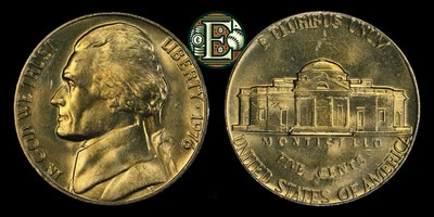 1976 Jefferson Nickel 5c PCGS MS64 Gold Shield - Image 1 of 4