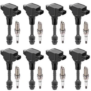 8x Ignition Coil & 8x Iridium Spark Plug For 07-15 Nissan TITAN 5.6L UF551 - Picture 1 of 9