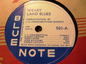 FIRST Blue Note Rec' 501 FRANK NEWTON QUINTET/ J C Higginbotham Quartet 1939  - Picture 1 of 2