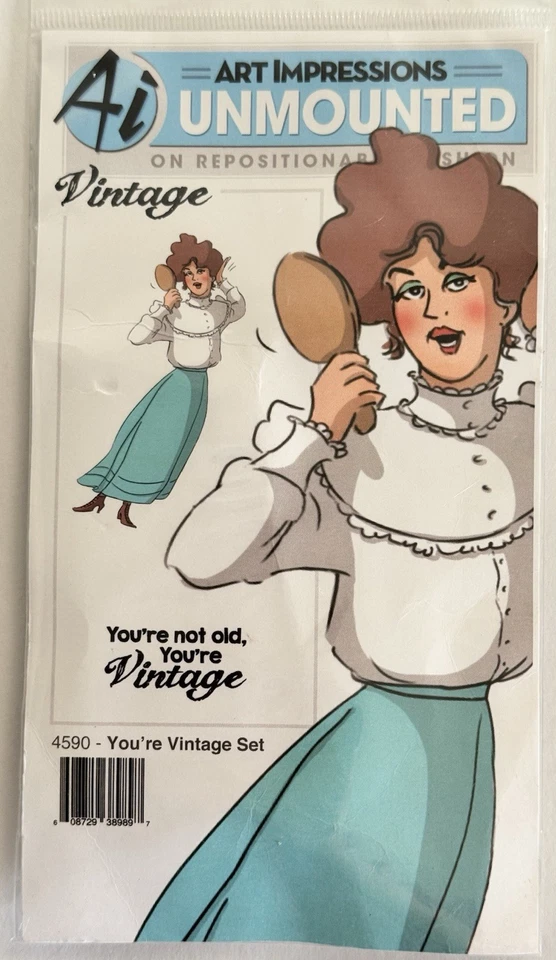 Sello de goma sin montar Art Impressions 4590 "No eres viejo, eres vintage" Foto 1 de 2