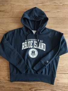 Champion Reverse Weave URI University Of Rhode Island Hoodie Blue Womens Sz S - Picture 1 of 6
