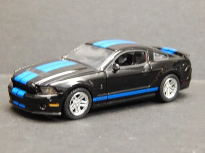 2010 Ford Mustang Shelby GT500 Black w/Grabber Blue Stripes Diorama Replica 1/64 - Image 1 of 4
