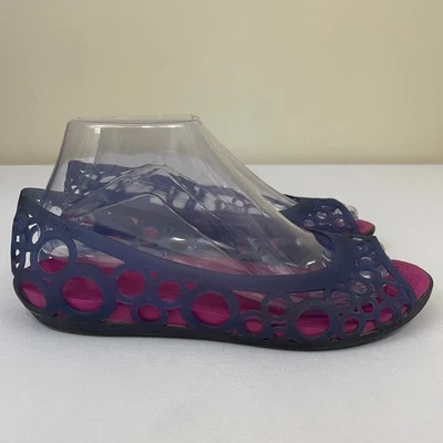Crocs Adrina III Womens 8 Jelly Ballet Flats Purple Pink Peep Toe Slip On Shoes - Image 1 of 4