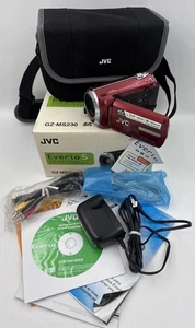 JVC Everio S Camcorder GZ-MS230 Red 45X Zoom Clean Tested Complete With Case - Picture 1 of 12
