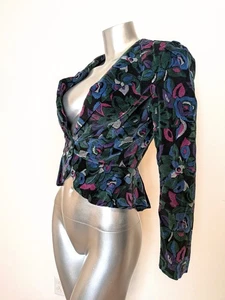 Vintage Panhandle Slim Velvet Western Rodeo Floral Jacquard Cowgirl Bolo Jacket  - Picture 1 of 6