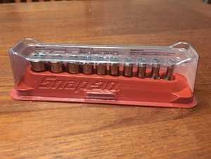 New Snap-on™ 1/4" drive 3/16" thru 9/16" 10-pc 6pt Semideep Socket Set 110TMSY - Afbeelding 1 van 6
