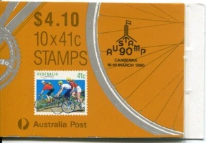 1989 Cycling - Stamp booklet No Barcode 3K AUSTAMP 90 Canberra Overprint - Picture 1 of 3