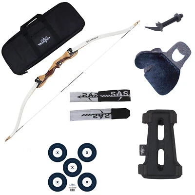 Bear Bullseye X Youth Recurve Bow 25lbs 48" Package with Carrying Bag, Stringer - Image 1 of 4