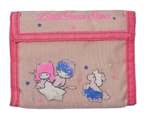 Vintage 1989 Sanrio Little Twin Stars Pink Canvas Hook & Loop Tri-Fold Wallet - Bild 1 von 16