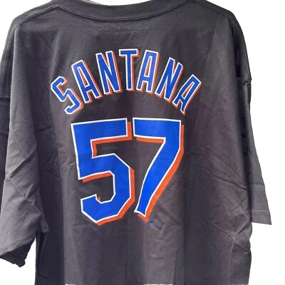 Camiseta Johan Santana NY Mets Majestic Negra 2XL XXL NUEVA CON ETIQUETAS Foto 1 de 4