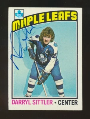 1976-77 Topps Hockey -#207 DARRYL SITTLER (Toronto Maple Leafs) *AUTOGRAPHED* - Image 1 of 2