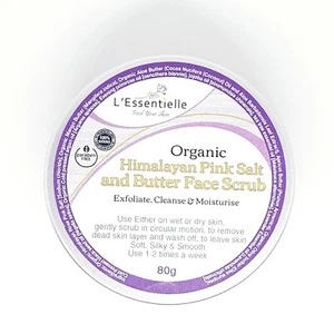 Organic Himalayan Salt And Butter Face Scrub 80g Exfoliant Cleanser - Bild 1 von 3