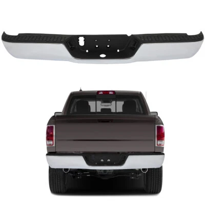Rear Chrome Steel Bumper for 2009-2018 Dodge RAM 1500 W/O Sensor & Dual Exhaust - Imagem 1 de 4