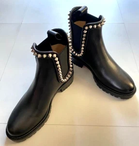 Christian Louboutin short boots, spikes, leather, size 37, with box, genuine - Picture 1 of 6