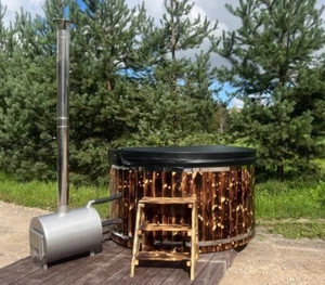 Hot Tub Badefass AUßEN Holzofen GFK Wanne - Bild 1 von 10