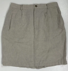 Vintage 90er Bleistiftrock 30" hohe Taille beige Leinenmischung minimalistisch adrette Mama - Bild 1 von 9