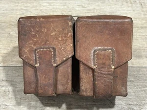 Bolsa de munición doble de cuero de posguerra de la Segunda Guerra Mundial alemana yugoslava - Imagen 1 de 6