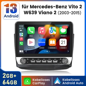 64G Carplay Android Autoradio GPS Navi WIFI BT Für Benz Vito Viano W639 03-2015 - Bild 1 von 18