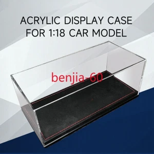 Acrylic Display case show case With black PU Leather Base For 1/18 Car Model New - Picture 1 of 10