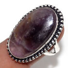 Natural Amethyst 925 Silver Plated Ring US 9.5 Promise Gift for women AU C664