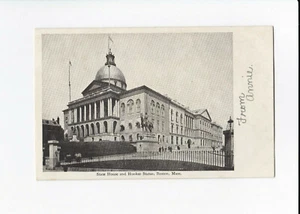 Vintage Postcard - State House and Hooker Statue - Boston,MA - Unposted - GC - Picture 1 of 2