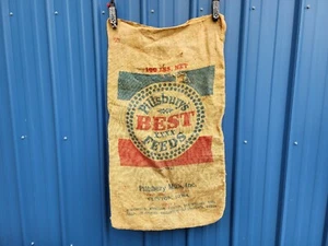 Pillsbury Best XXXX Feeds Vintage Burlap Sack Pillsbury Mills Inc. Clinton Iowa - Picture 1 of 15