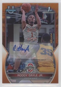 2022 Bowman University Chrome Prospect Orange Refractor /25 Roddy Gayle Jr Auto