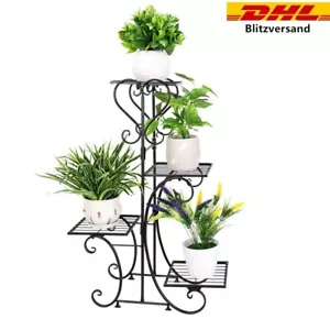Metall Blumenständer Blumenregal 4 Etagen Pflanzentreppe Balkon Garten Deko DHL - Bild 1 von 10