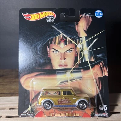 Wonder Woman '67 Austin Mini Van Real Riders 2018 Hot Wheels DC Pop Culture MOMC - Image 1 of 2