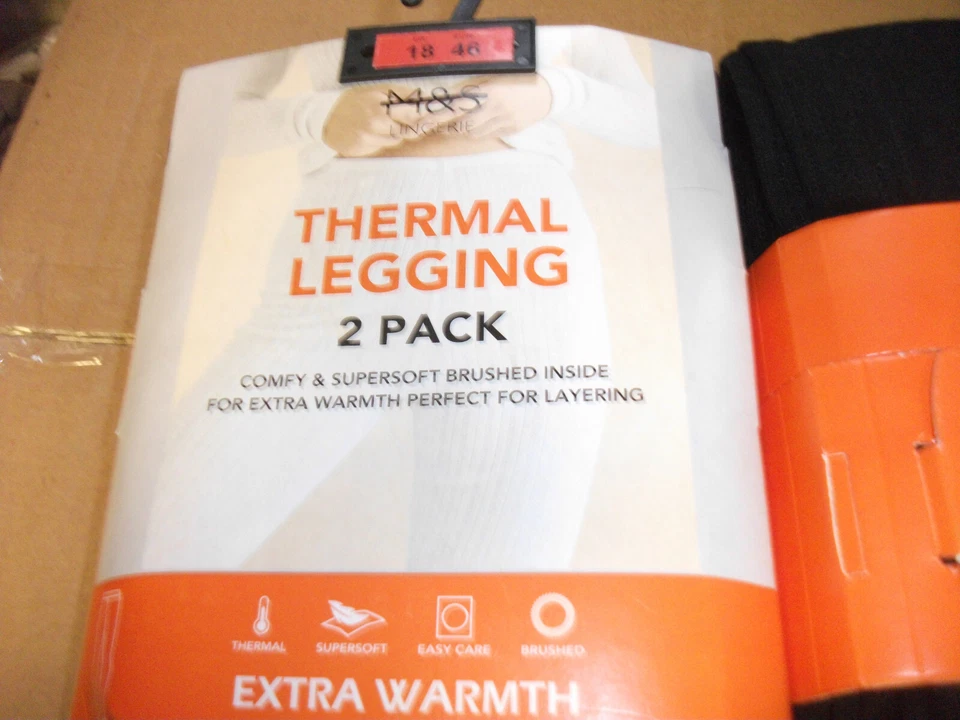 ex M &S 2 PACK POINTELLE LAYERING THERMAL LEGGINGS LONG JOHNS EXTRA WARM - TAUPE - Image 1 of 1