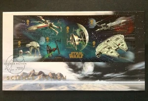 GB Buckingham 2015 Star Wars MSheet on Science Fiction First Day Cover Wells SHS - Picture 1 of 2
