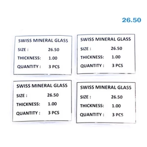 12 Pcs Watch Glass Crystal Swiss Made Size 26.50 MM Thickness Is 1.00MM - Picture 1 of 2