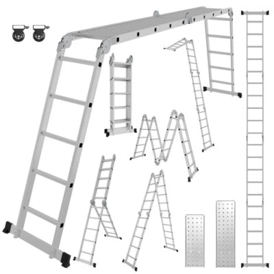 Klappleiter Multifunktionsleiter Tragbar Mehrzweckleiter Teleskopleiter Stabil - Bild 1 von 4