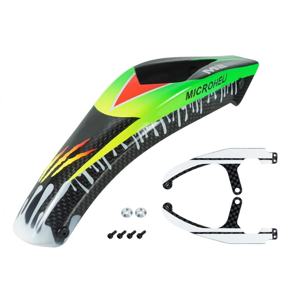 Microheli Airbrush Carbon Fiber King Cobra Canopy - OMP Hobby M2 EVO / MK2 - Image 1 of 1