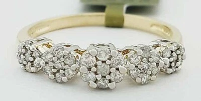 GENUINE 0.50 Cts DIAMOND COCKTAIL RING 10K GOLD - Free Certificate Appraisal - Image 1 of 4