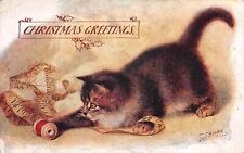 CHRISTMAS GREETINGS - KITTEN WITH COTTON REEL - ARTIST C.T.HOWARD #235550