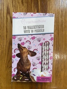 Valentinstag Karten mit 16 Stiften Katzen, Hunde, Mädchen Motiv Neu - Bild 1 von 2