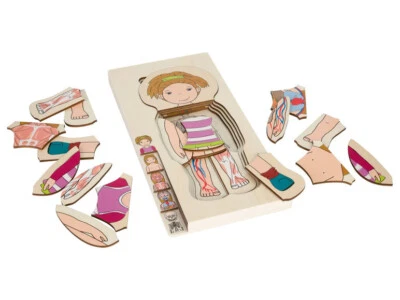 PLAYTIVE Holz My Body Puzzle pädagogische Junge oder Mädchen Anatomie