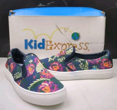 Kid Express Alondra Slip On Sneaker, Navy Combo, sz 5.5M - Image 1 of 4