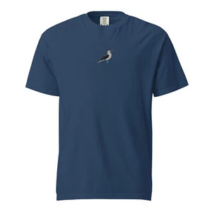 Blue Footed Booby Embroidered Bird Unisex garment-dyed heavyweight t-shirt - Picture 1 of 13