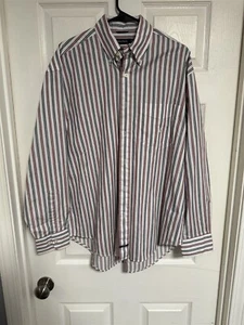 NWT MENS NAUTICA TRAVELER TWILL SIZE LARGE WHITE STRIPE BUTTON DOWN SHIRT  - Picture 1 of 10