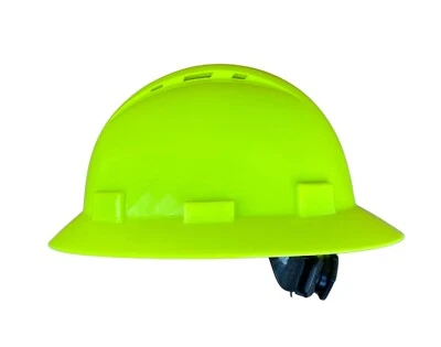 Sombrero duro de ala completa amarillo Hi Viz con suspensión Fas-trac Foto 1 de 3