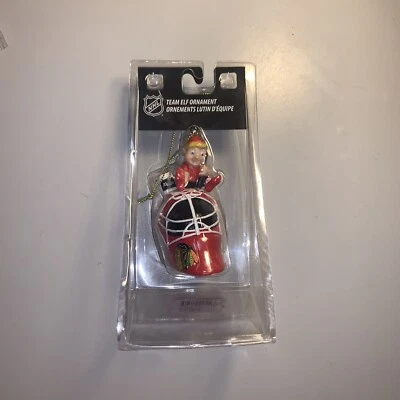 NHL Chicago Blackhawks EQUIPO PINTURA ELFO Ornamento, NUEVO Foto 1 de 2